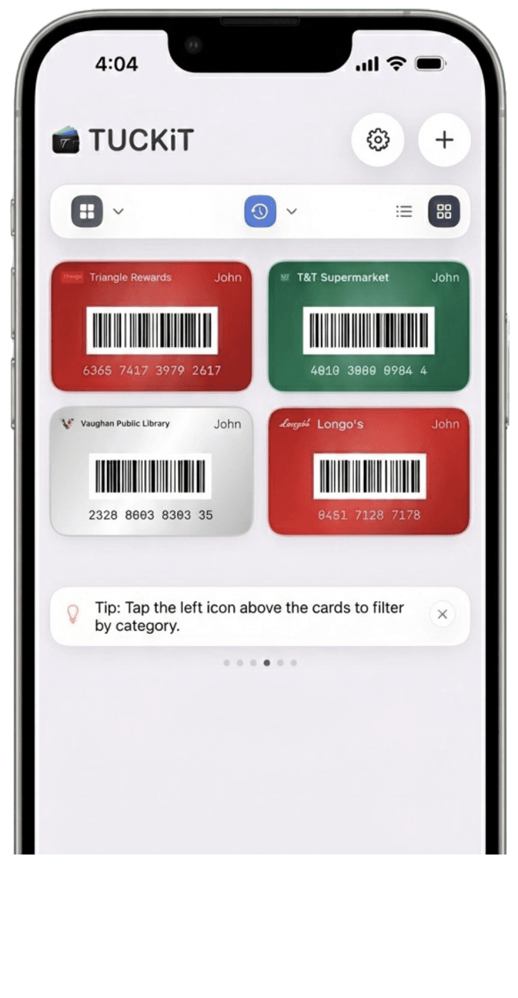 TUCKiT app preview displayed on an iPhone